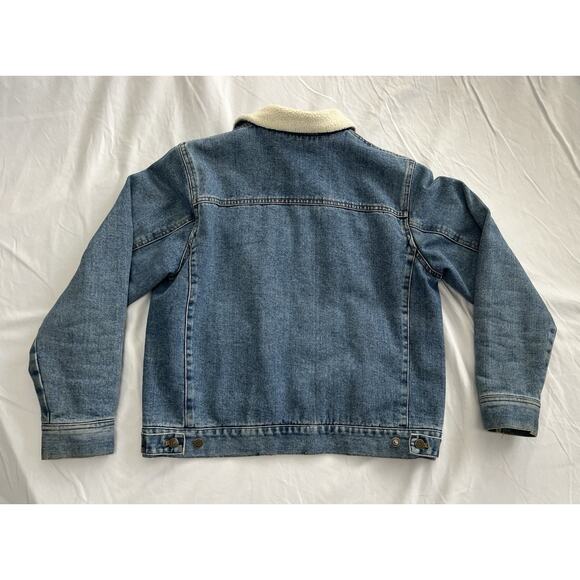 Vintage 90s Ralph Lauren Denim Sherpa Trucker Jacket Women’s Size Petite Medium - Picture 12 of 13